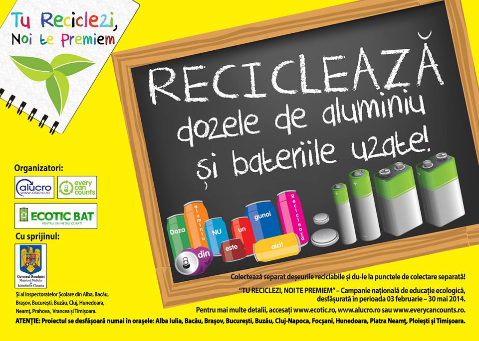 TU RECICLEZI,  NOI TE PREMIEM – campanie de educatie ecologica