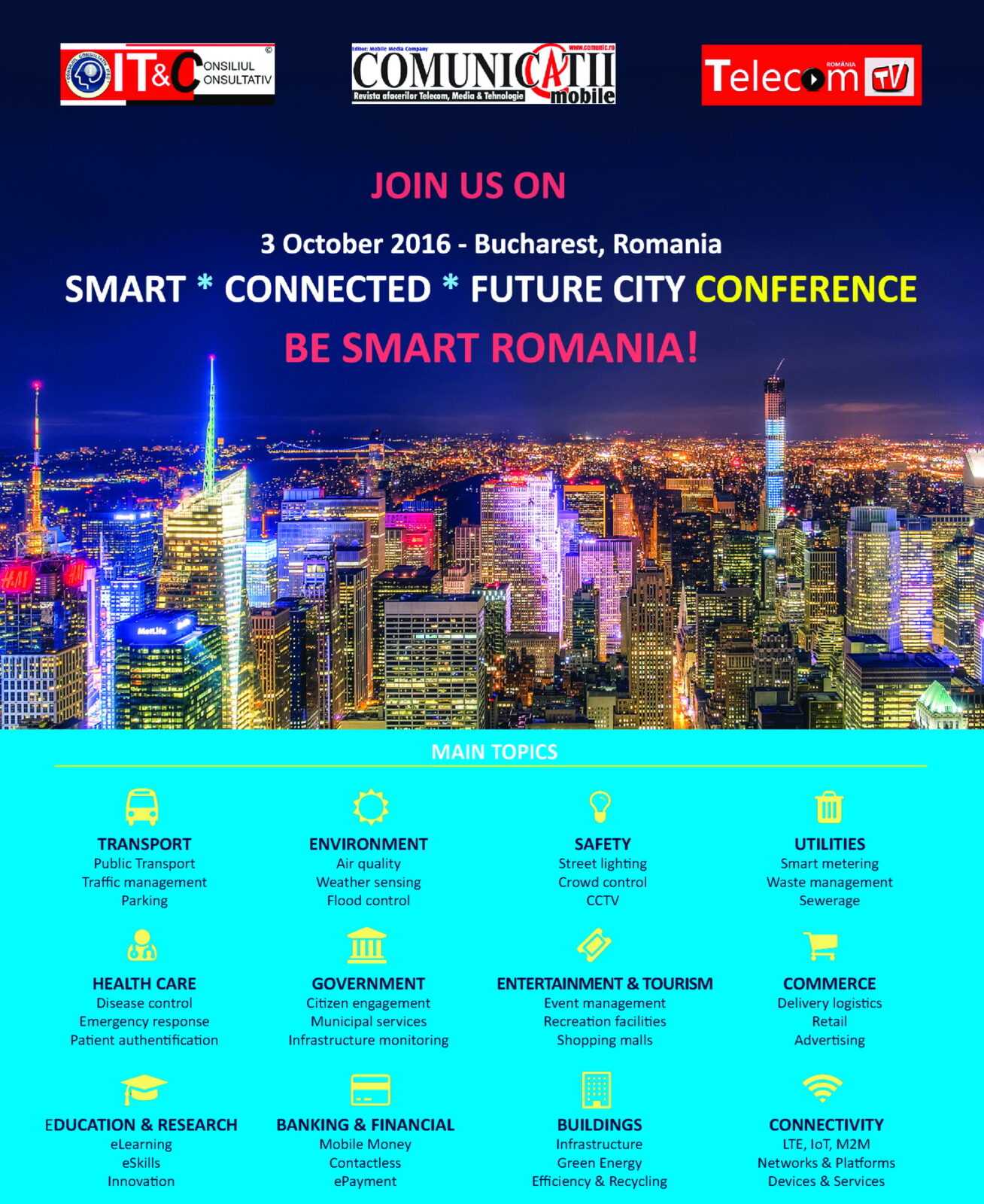 ECOTIC partener al conferintei Smart City 2016