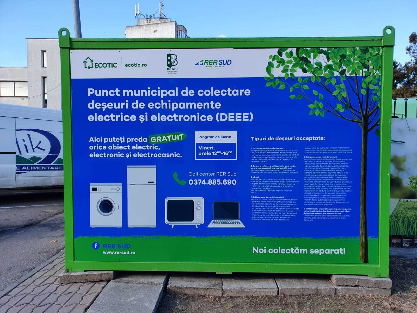 Puncte noi de colectare a deșeurilor electrice, electronice și electrocasnice vor fi inaugurate în orașul Buzău