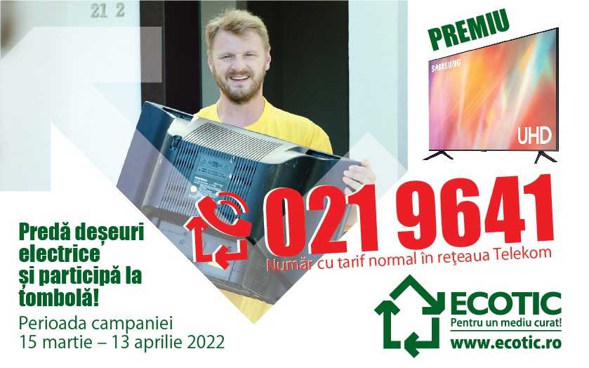 Ai un echipament electric stricat?  Predă-l spre reciclare și participă la tombolă!
